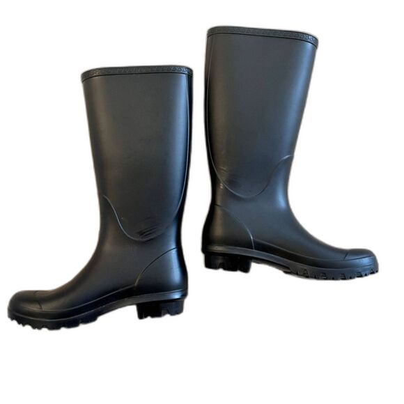 Women's UGG Australia Shelby Matte Black Rain Boots - Size 5 - Picture 2 of 8